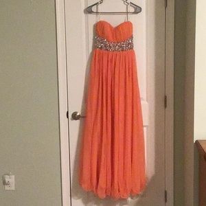 Orange ball gown dress by Speechless